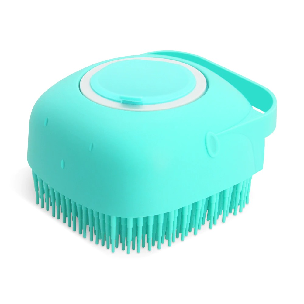 Pet Shampoo Comb Grooming Scrubber With Soft Silicone Brushes