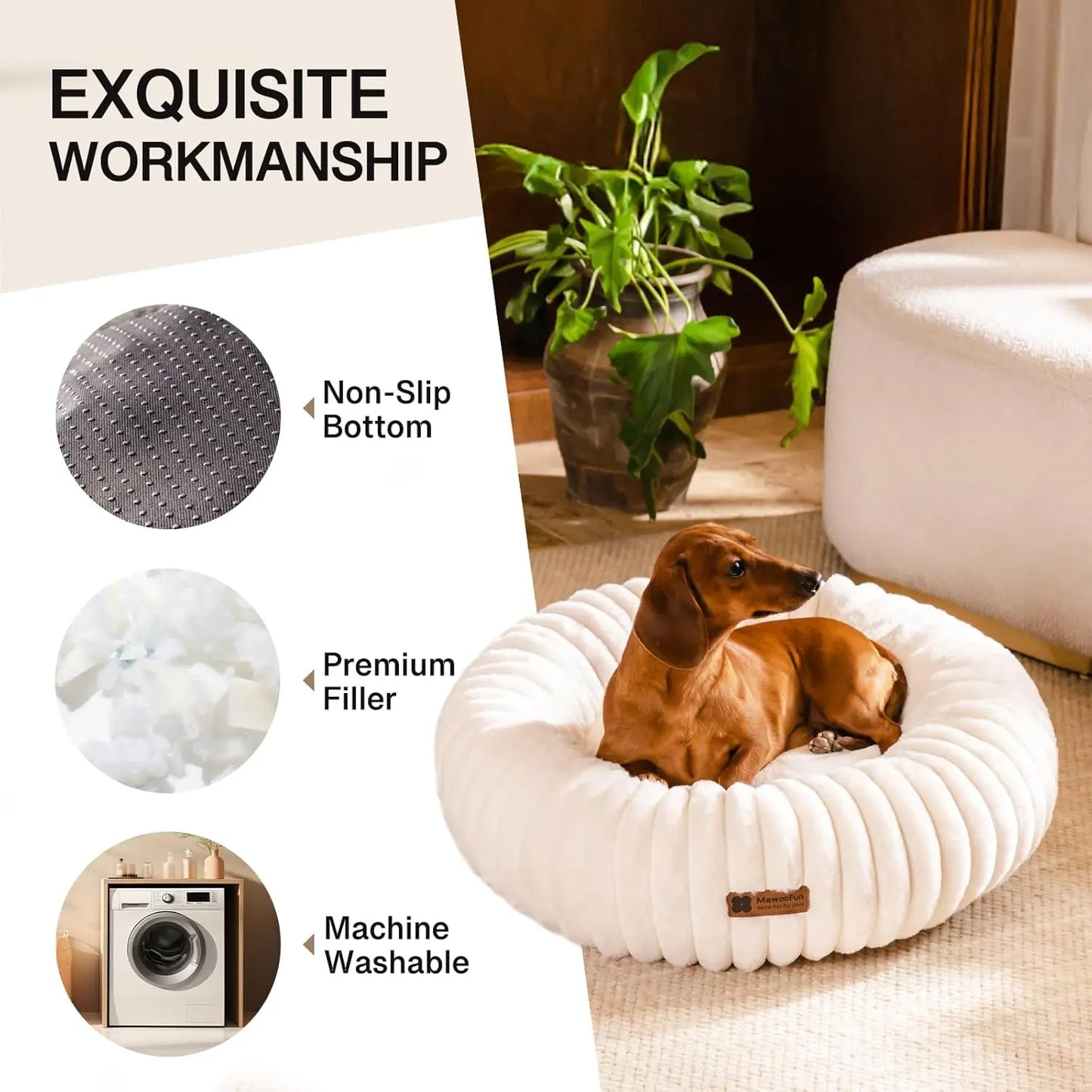 Donut Dog Bed For Small Dogs/Cats