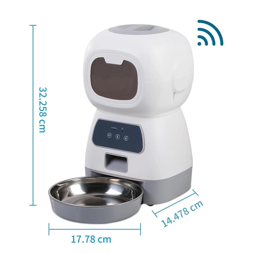 3.5L Smart Automatic Pet Feeder with WiFi & Voice Recorder