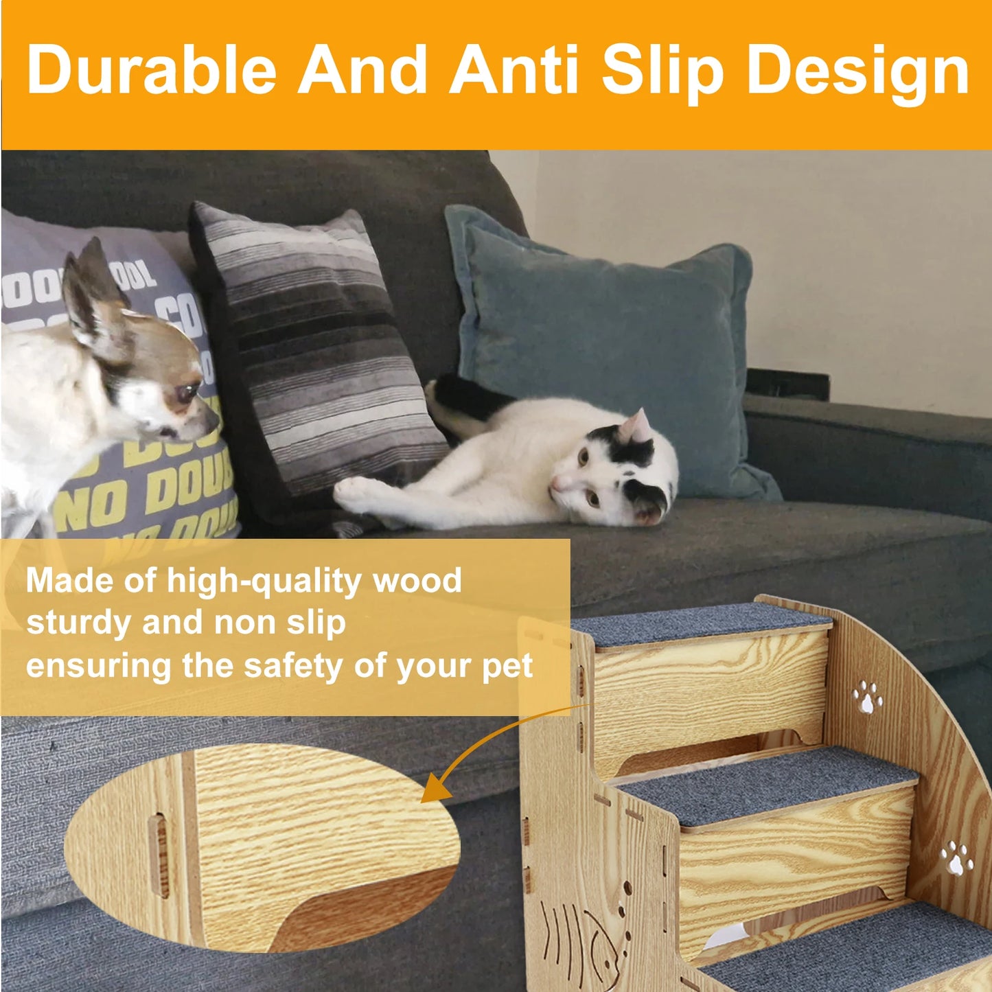 Pet Stairs for Small Dogs/Cats For Beds and Couches