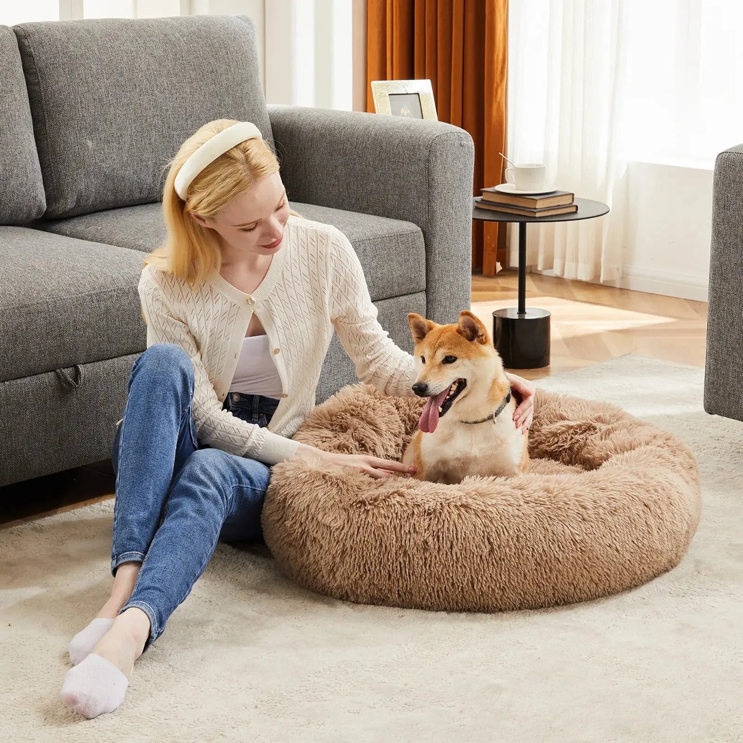 Round Fluffy Anti-Slip Cat/Dog Bed