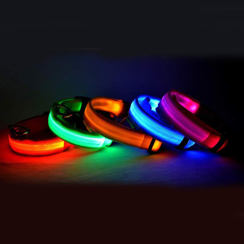 Rechargable Nylon LED Luminous Adjustable Dog/Cat Collar