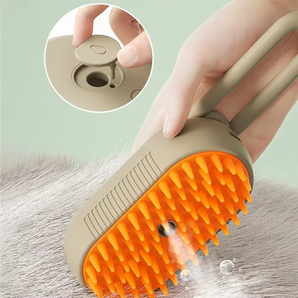 Pet Steam Brush 3-in-1 Grooming Tool