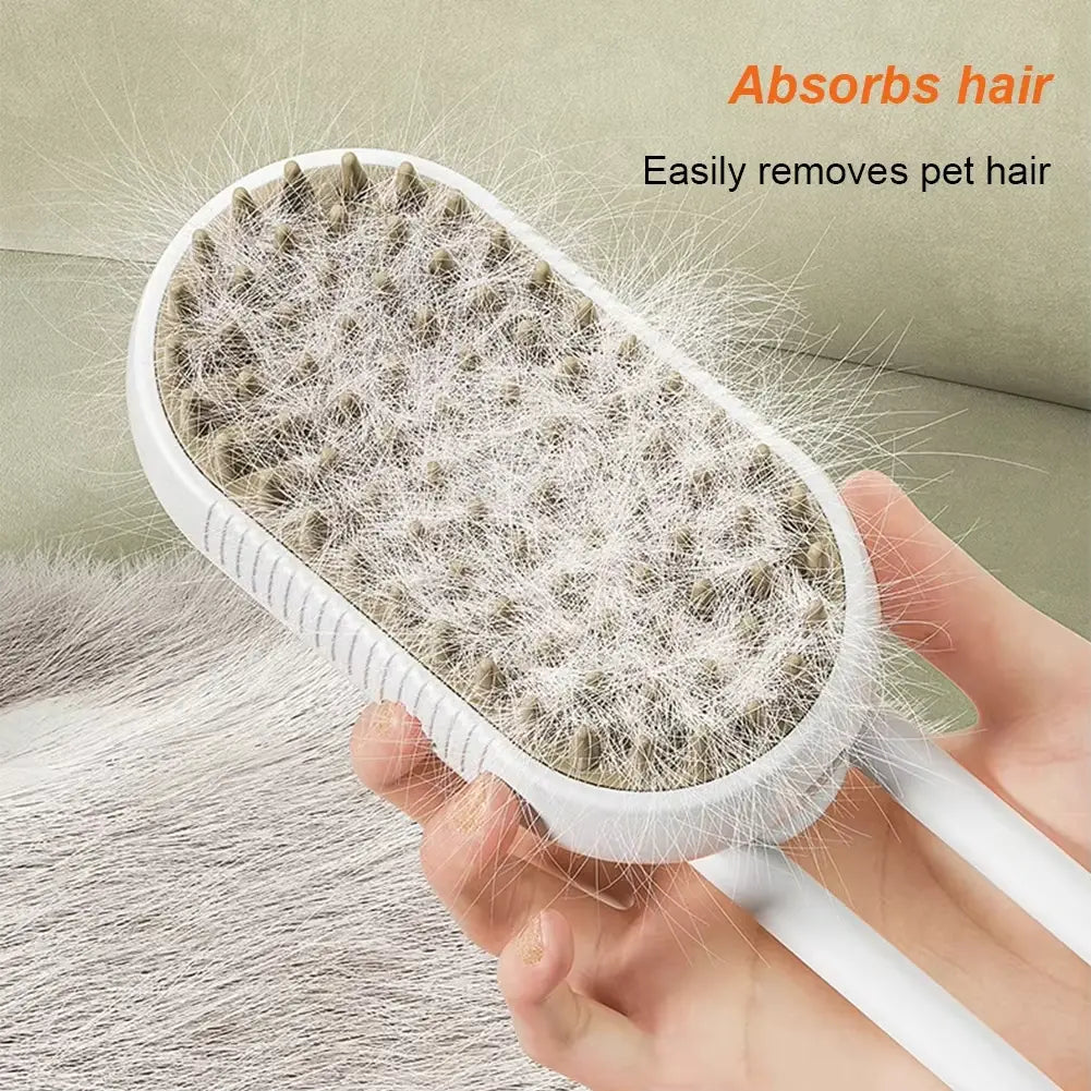 Pet Steam Brush 3-in-1 Grooming Tool