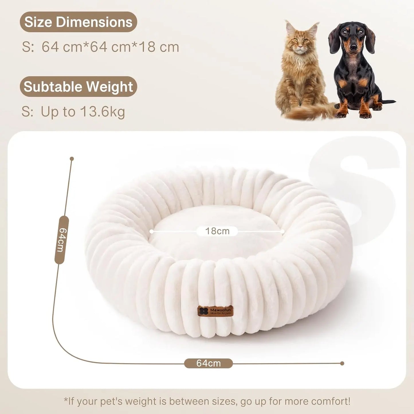 Donut Dog Bed For Small Dogs/Cats