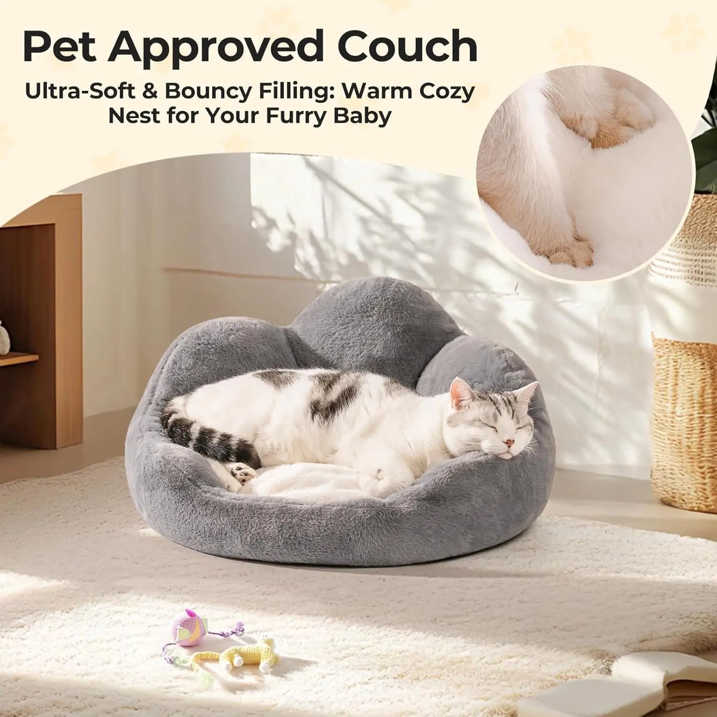 Fluffy Cat & Small Dog Bed