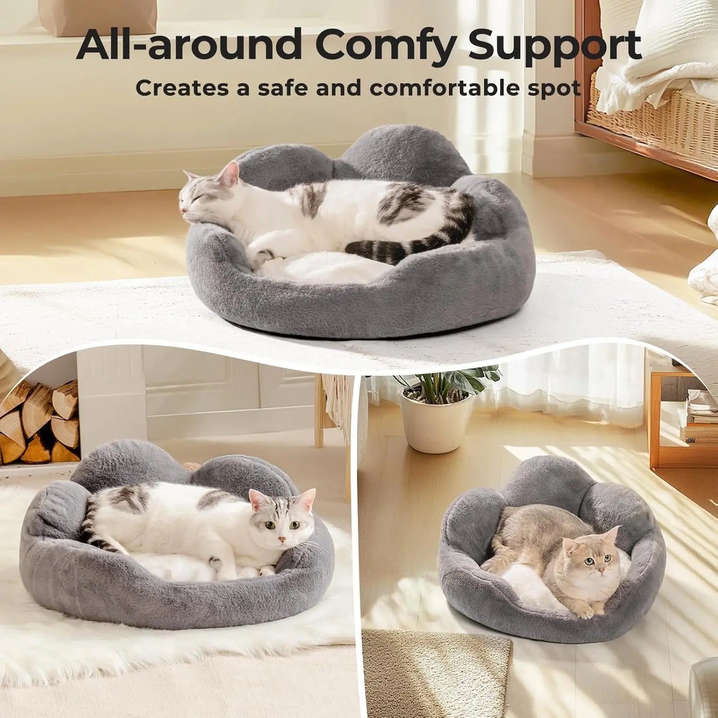 Fluffy Cat & Small Dog Bed