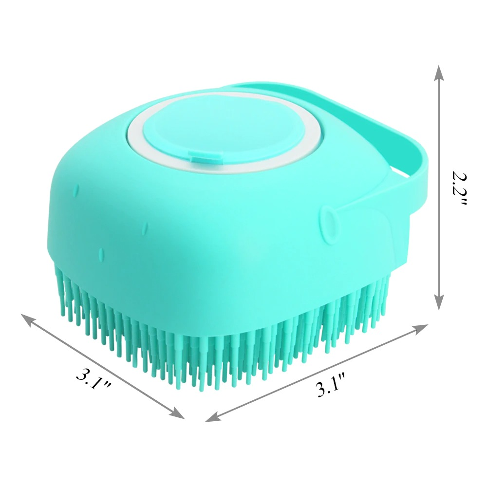 Pet Shampoo Comb Grooming Scrubber With Soft Silicone Brushes