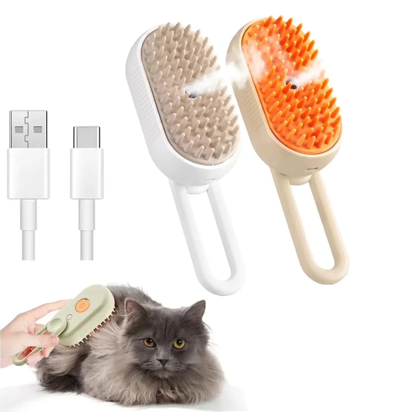 Pet Steam Brush 3-in-1 Grooming Tool