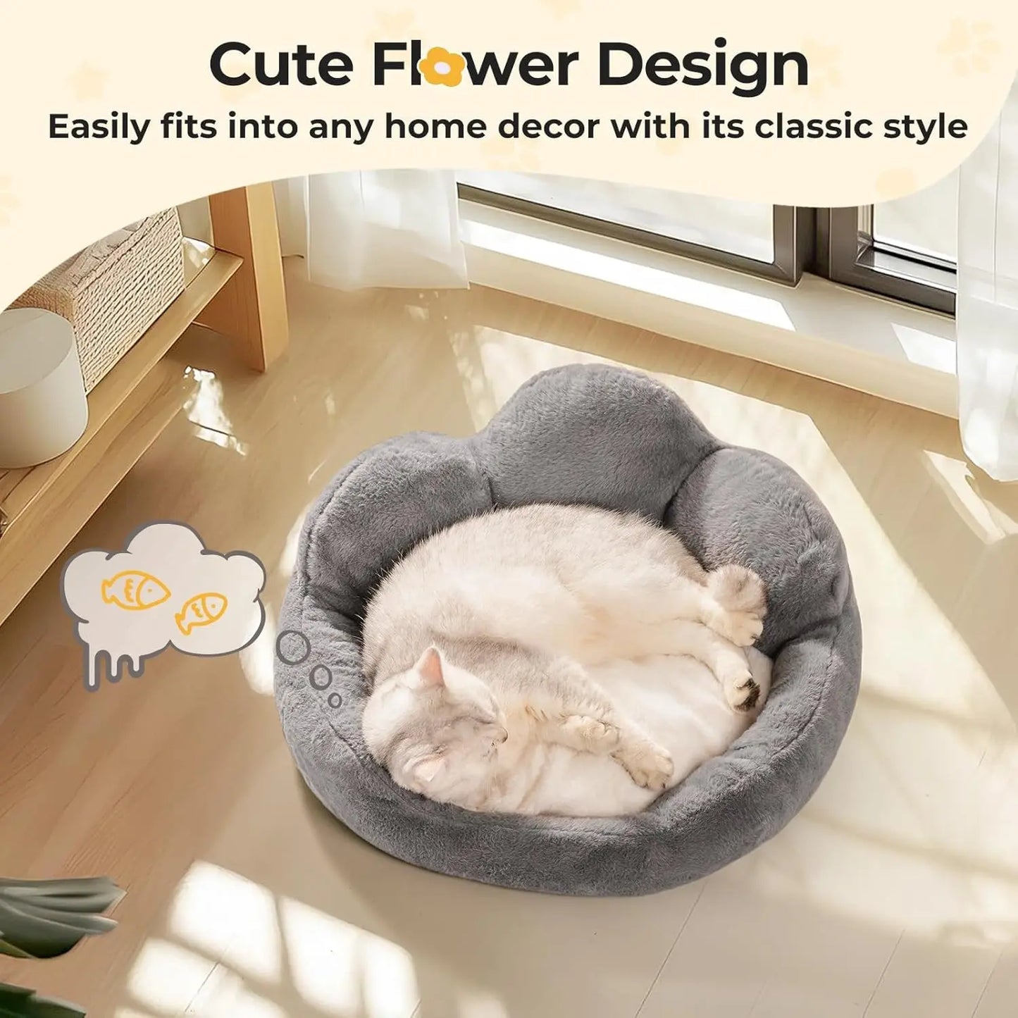 Fluffy Cat & Small Dog Bed