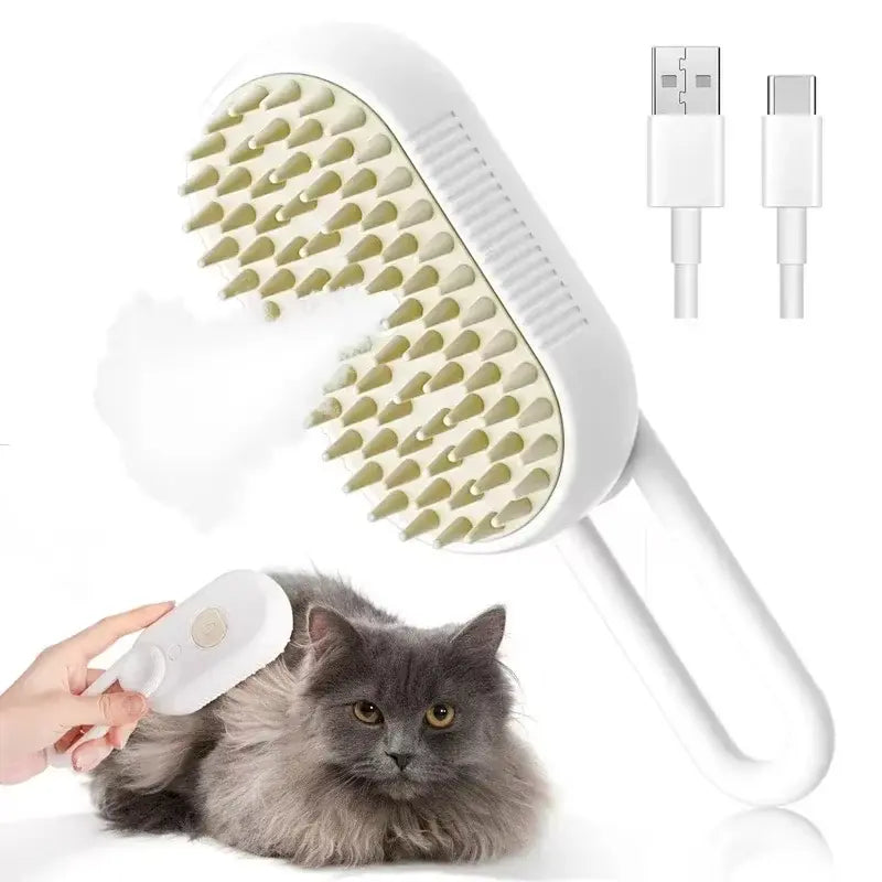 Pet Steam Brush 3-in-1 Grooming Tool