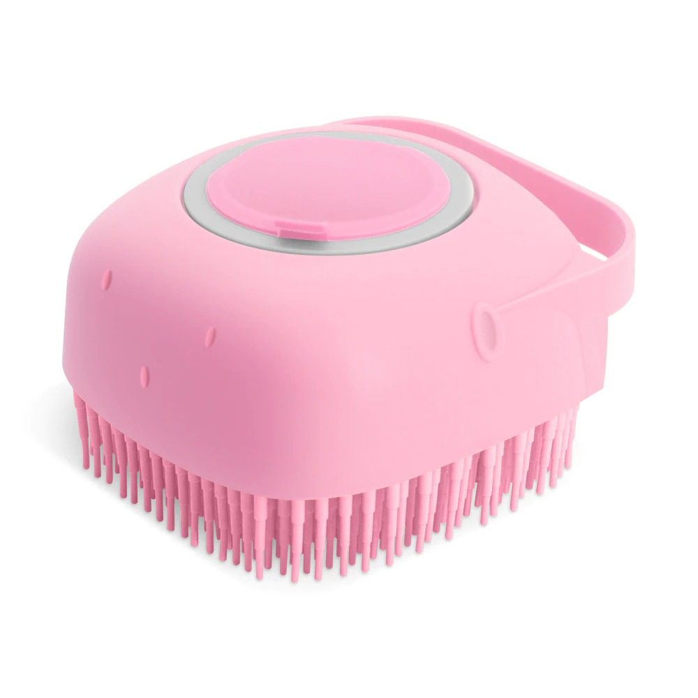 Pet Shampoo Comb Grooming Scrubber With Soft Silicone Brushes