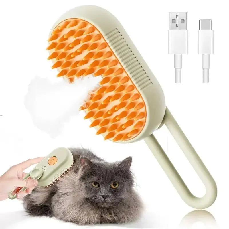 Pet Steam Brush 3-in-1 Grooming Tool