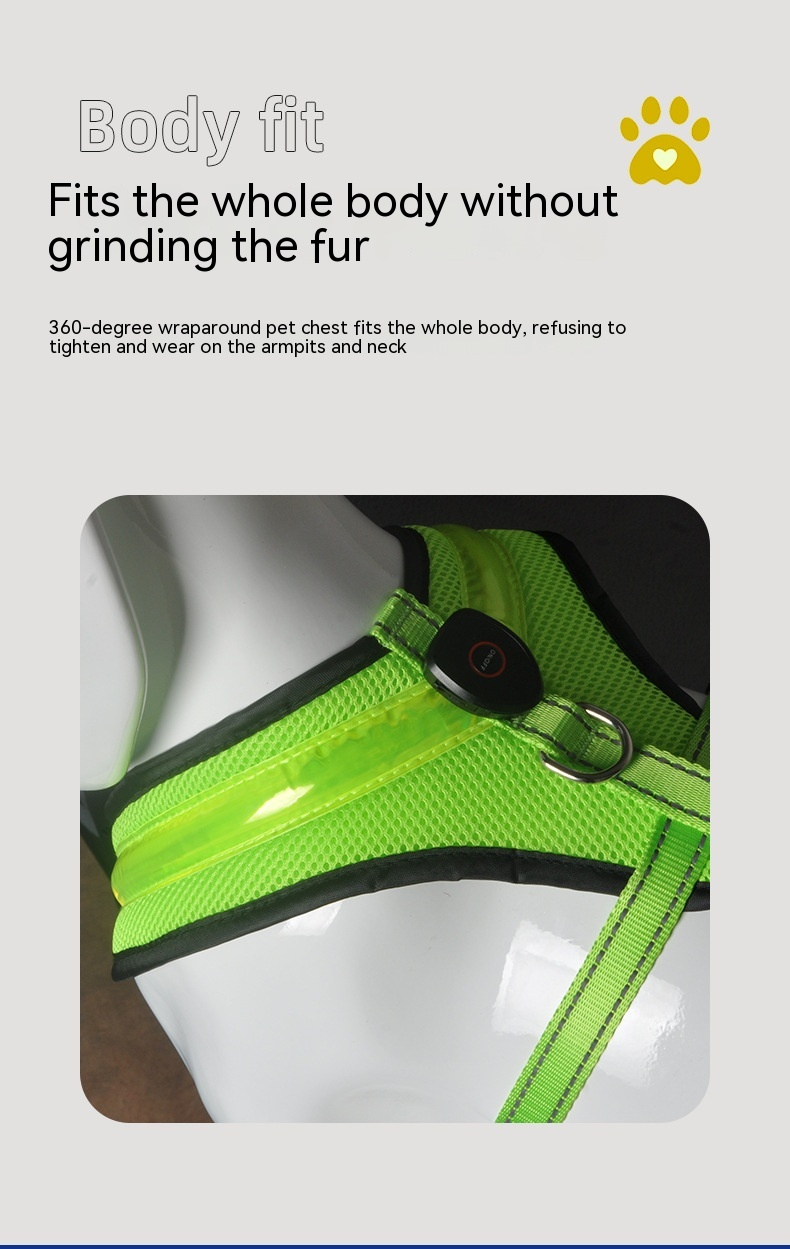 USB Charging LED Luminous Dog Harness