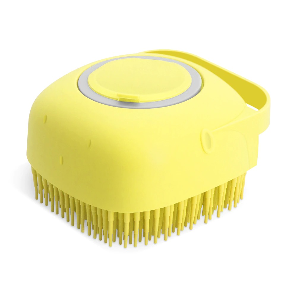 Pet Shampoo Comb Grooming Scrubber With Soft Silicone Brushes