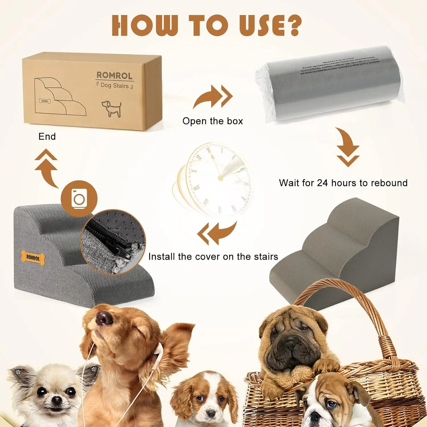 Pet Stairs for Small Dogs/Cats For Beds and Couches