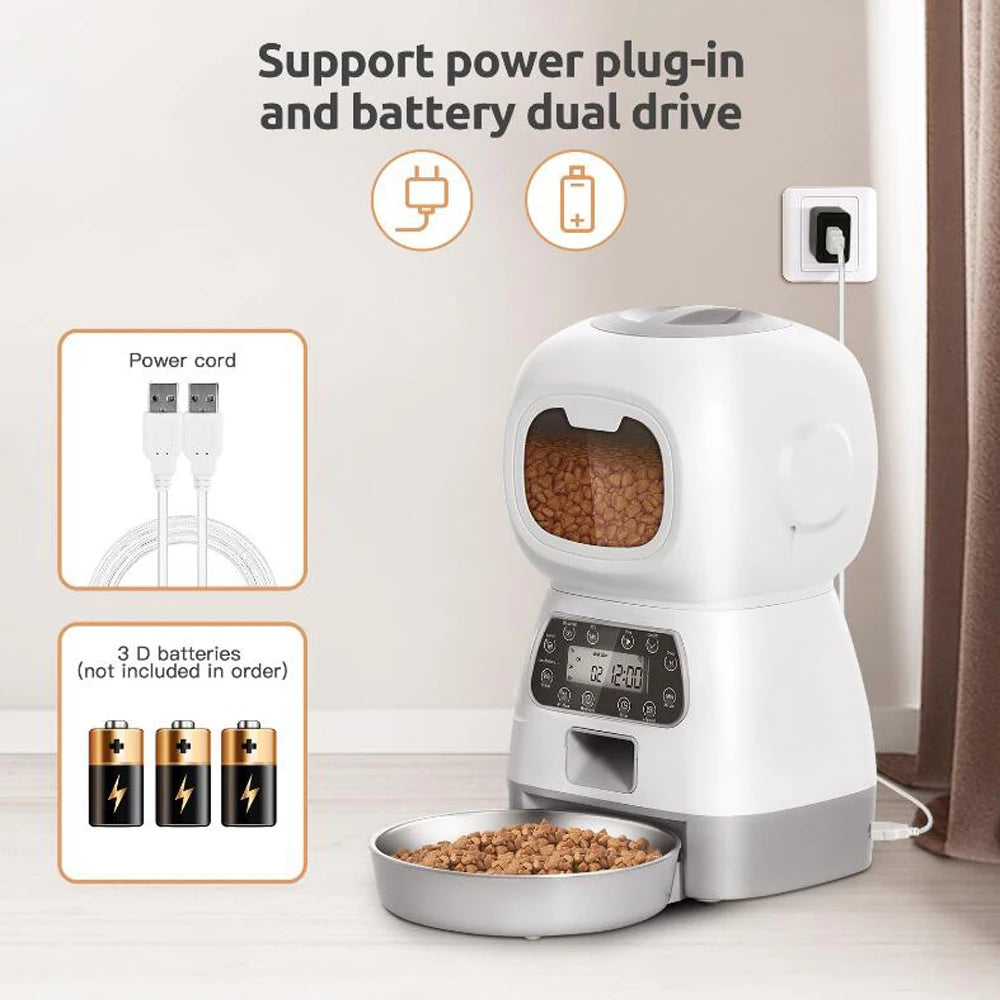 3.5L Smart Automatic Pet Feeder with WiFi & Voice Recorder