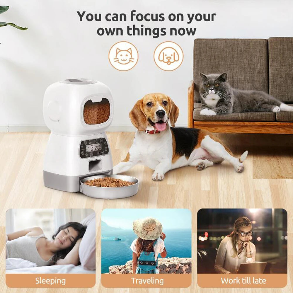 3.5L Smart Automatic Pet Feeder with WiFi & Voice Recorder