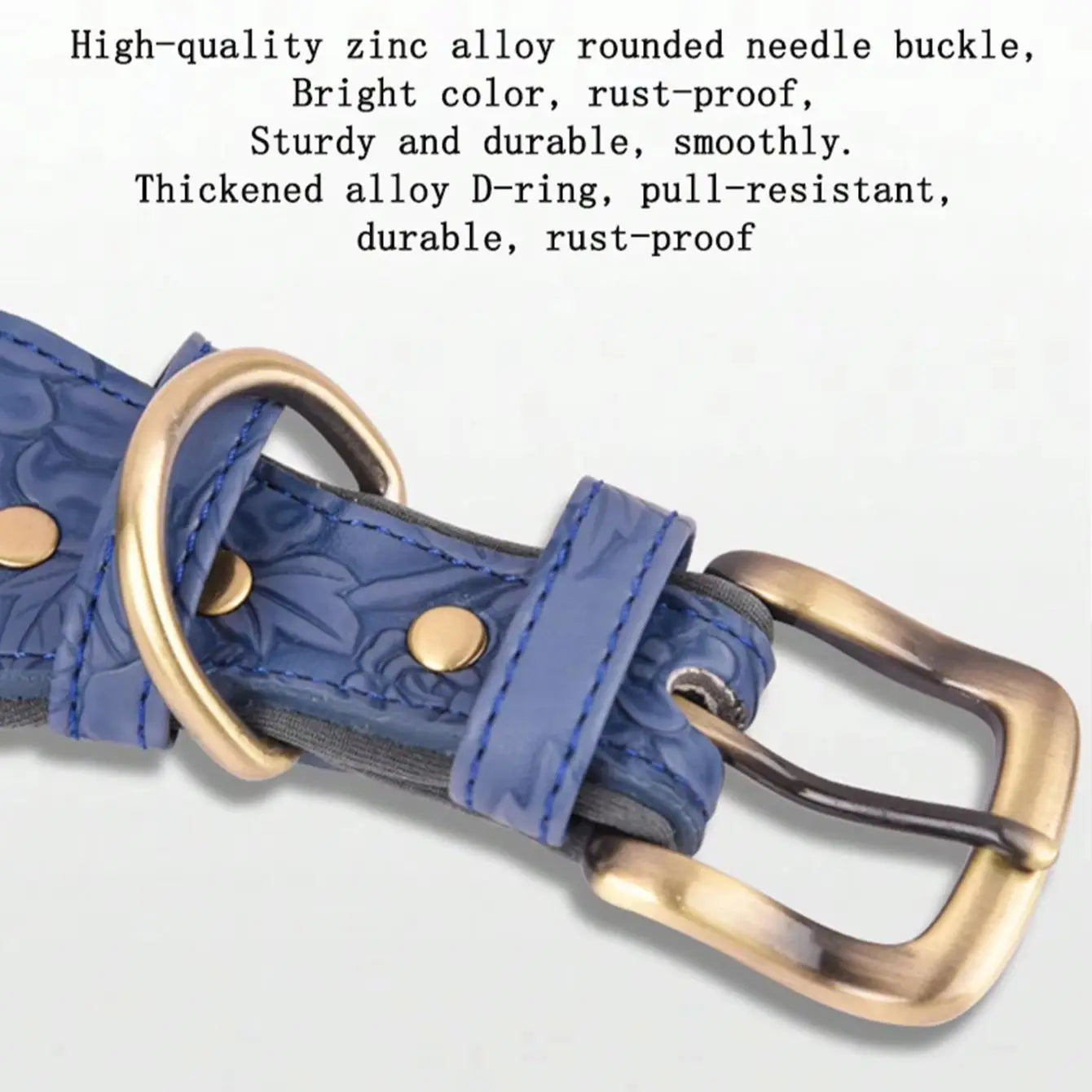 Embossed Leather Heavy Pet Collar