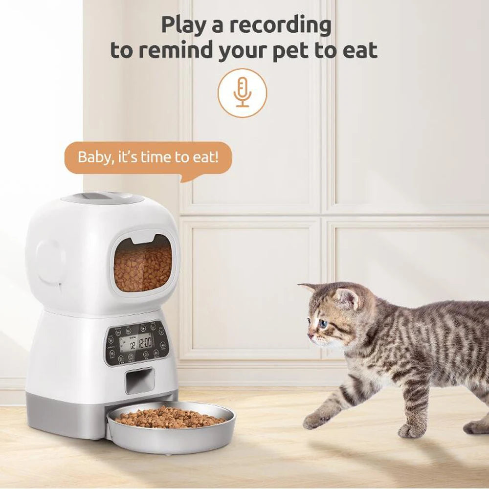 3.5L Smart Automatic Pet Feeder with WiFi & Voice Recorder
