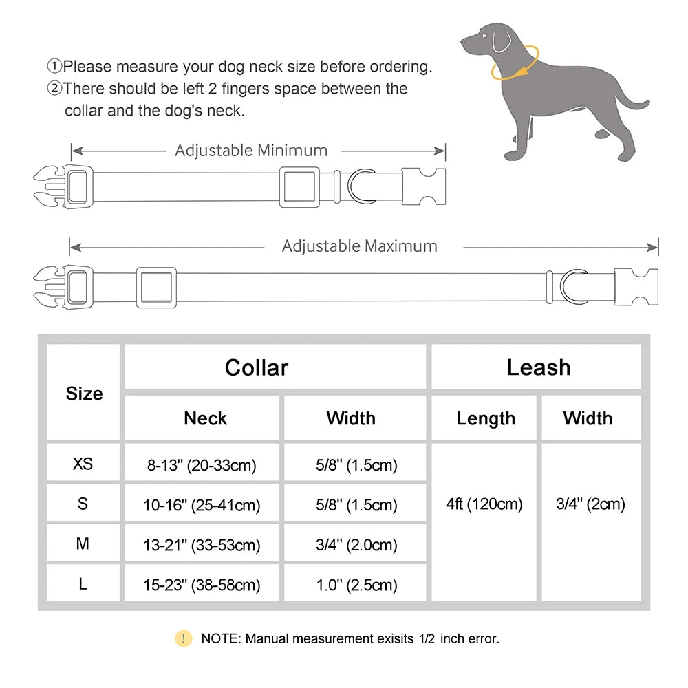 Adjustable PU Leather Dog Collar & Leash Set