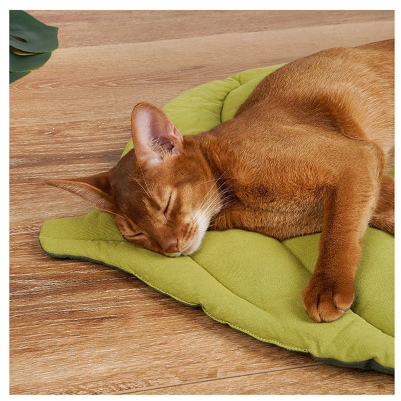 Soft Cotton Leaf Shaped Double Sided Pad Floor Mat for Small Cats/Dogs