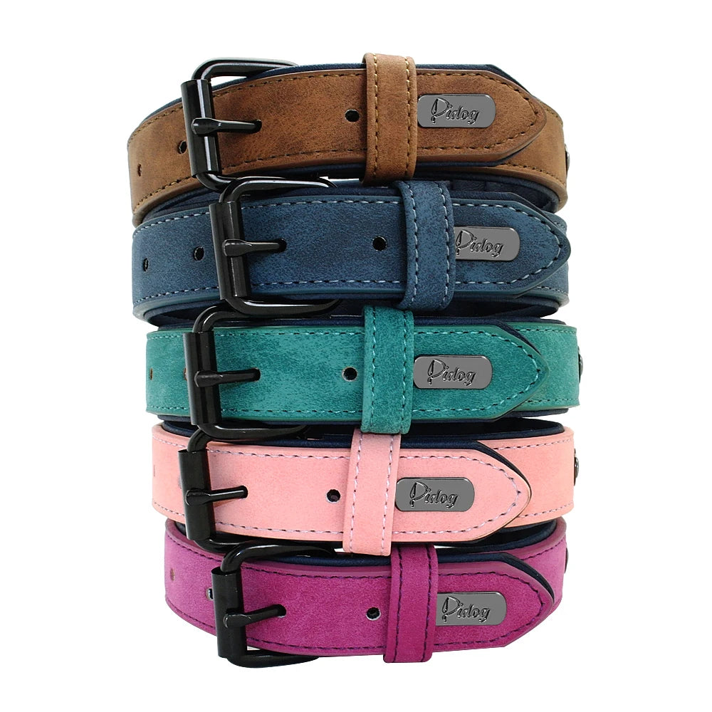 Soft Padded Leather Dog Collar